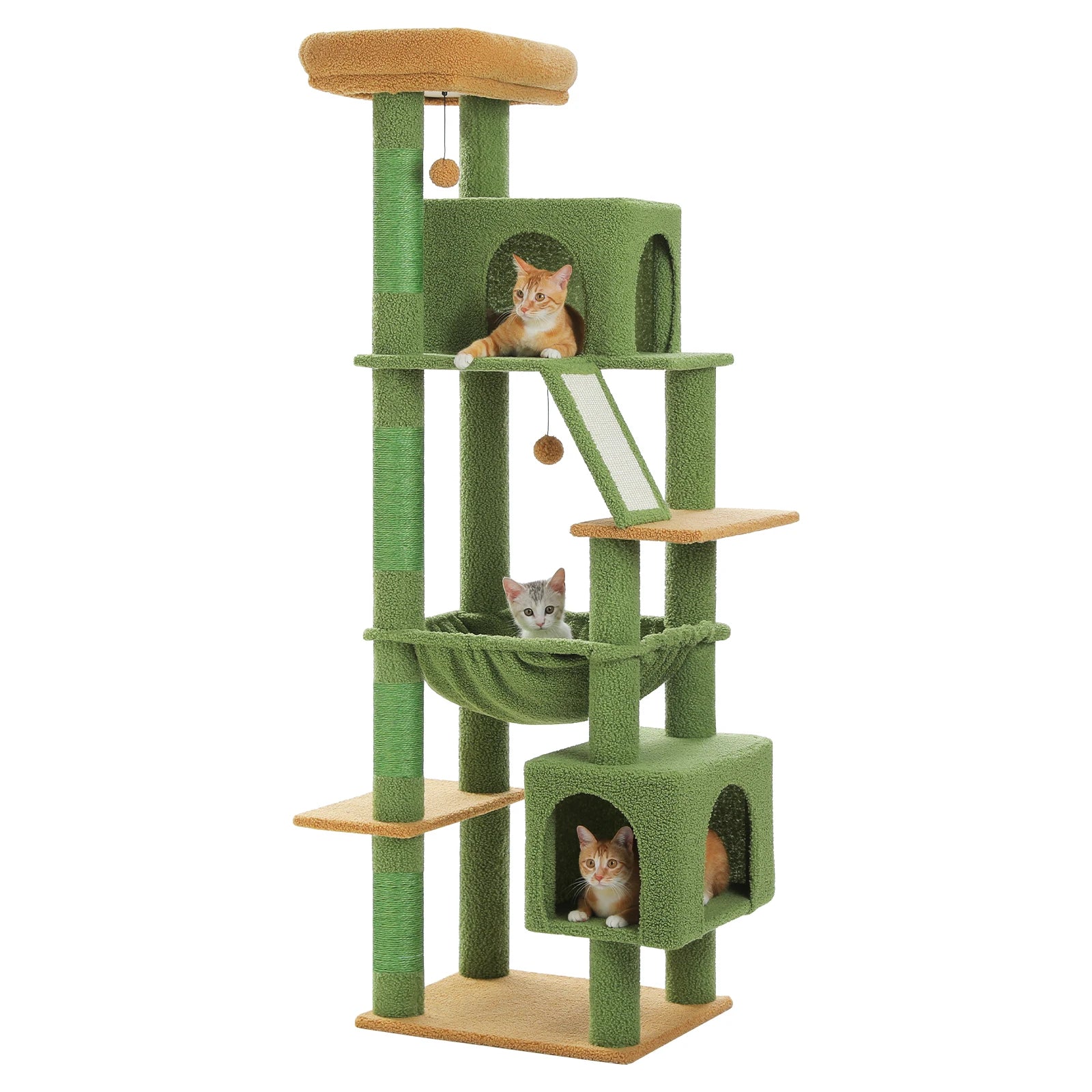 🛋️ 180cm Large Cat Tree Tower – Multi-Level Indoor Cat Furniture with Hammock, Sisal Scratching Posts & Cozy Perches
