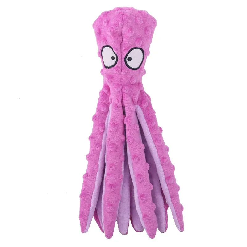 Interactive Plush Octopus Pet Toy – Bite-Resistant Voice Puzzle Toy for Cats & Dogs – Chew & Teeth Cleaning Pet Toy