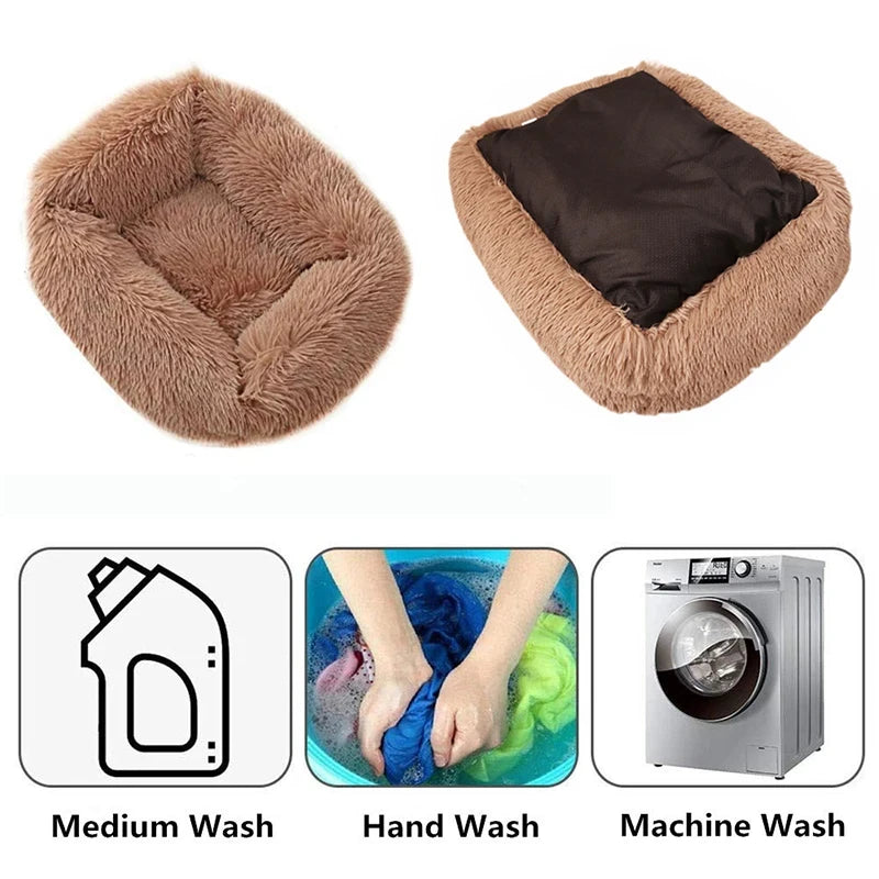 Winter Plush Rectangle Dog Bed – Warm Pet Sofa Mat for Small, Medium & Large Dogs & Cats