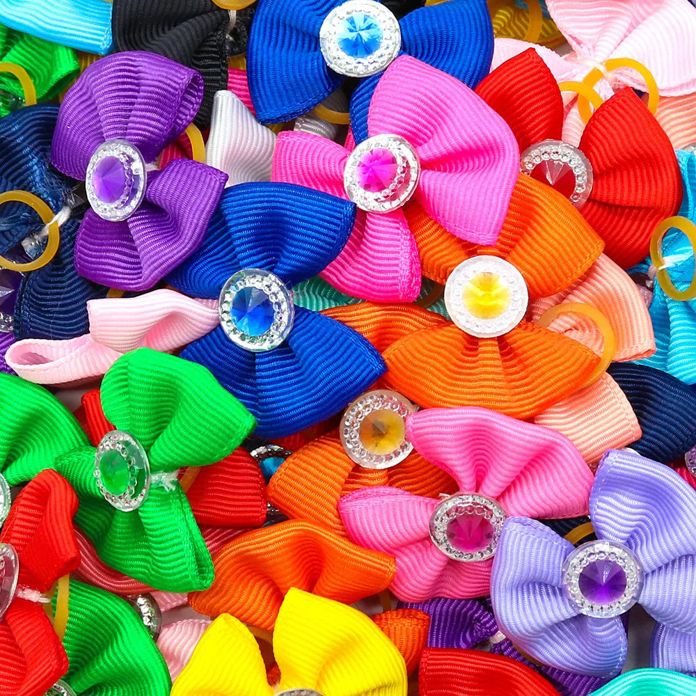 Dog Hair Bows 🎀 20pcs Summer Diamond Grooming Acce