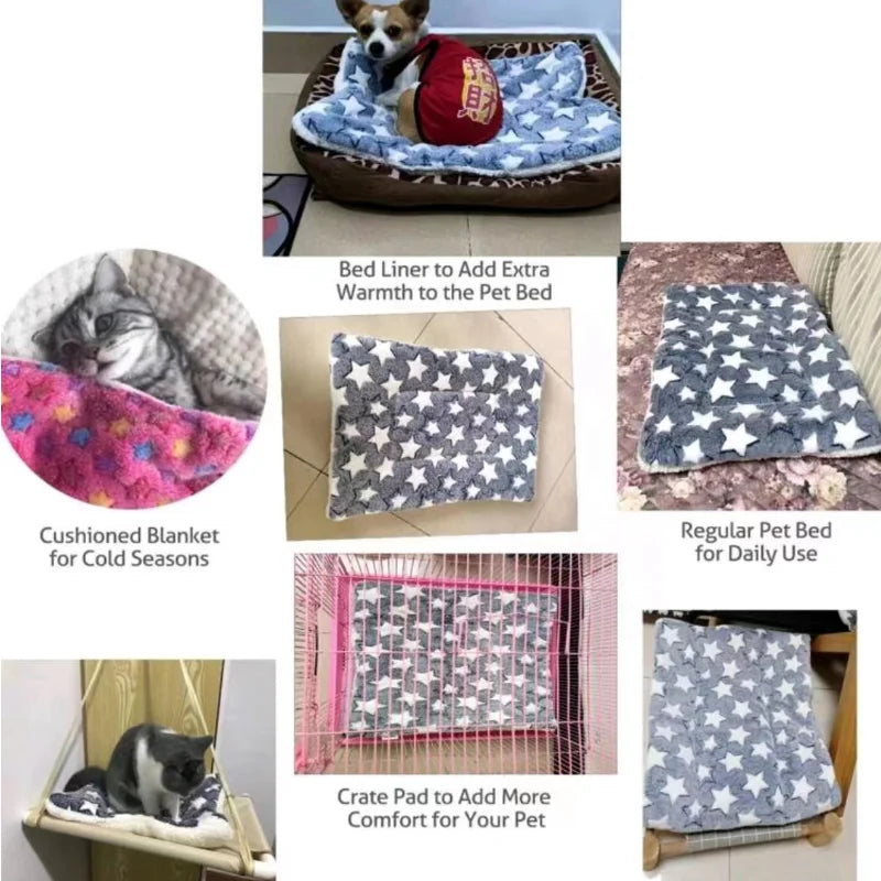 Flannel Pet Mat – Thick Sleeping Blanket Bed for Dogs & Cats, Soft Pet Rug for Small to Large Pets