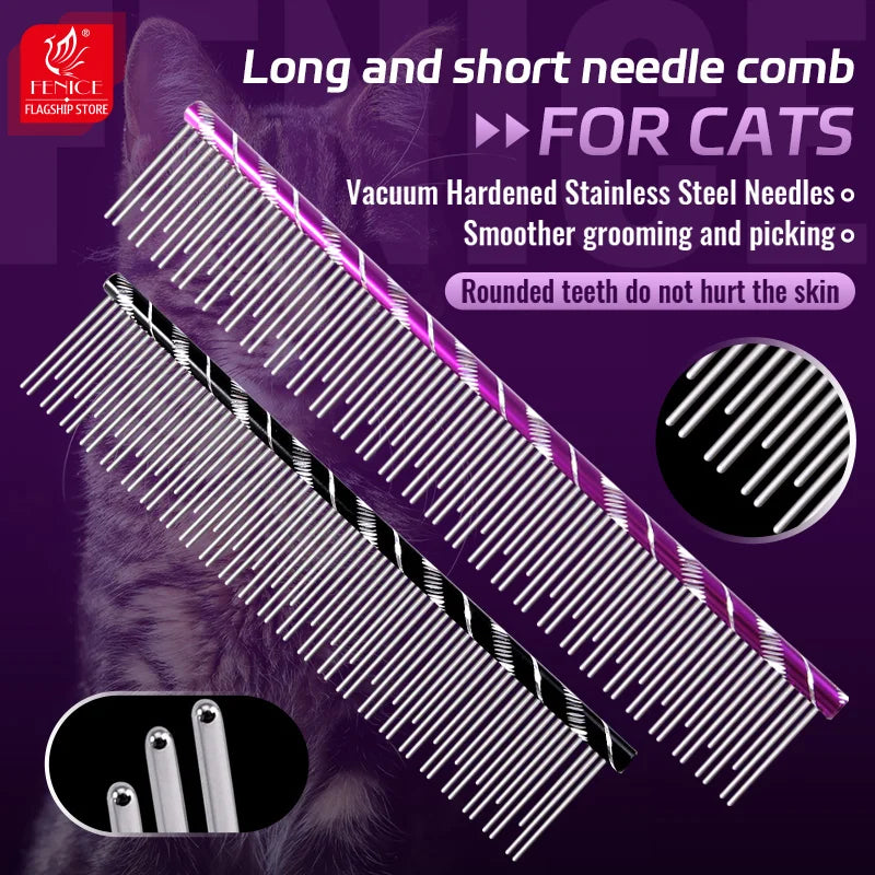 Fenice Cat Grooming Comb – Stainless Steel Pins