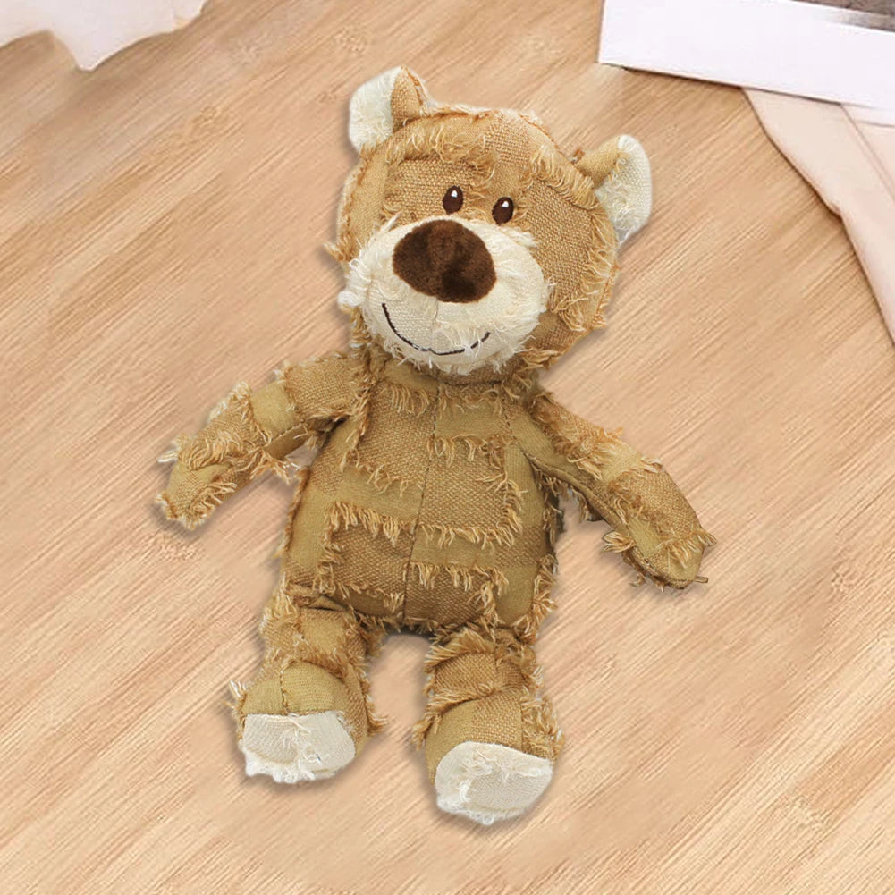 Bear-Shaped Companion Chew Toy – Indestructible Squeaky Plush for Small & Large Dogs