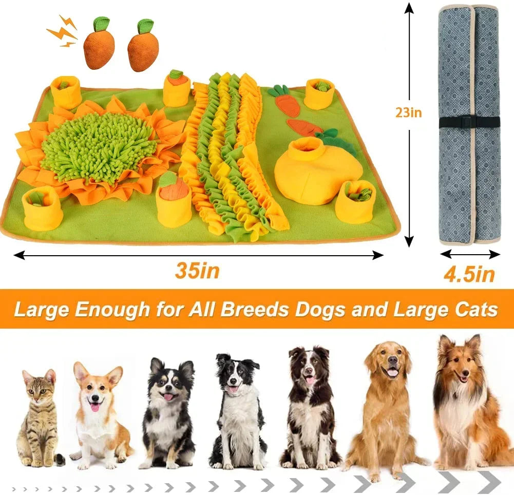 Large Snuffle Mat for Dogs – Interactive Stress Relief Training Mat & Slow Feeder Dog Treat Toy