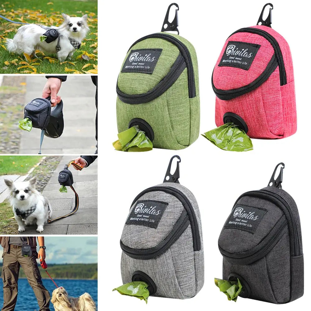 Portable Dog Training Treat Pouch – Outdoor Waist Bag with Poop Bag Dispenser for Puppy Snack Rewards