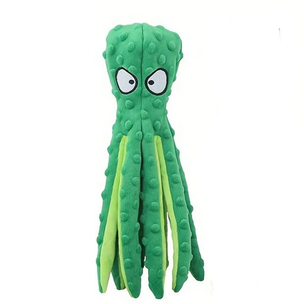🐶 Dog Vocal Octopus Plush Toy – Soft, No-Stuffing Chew & Teething Toy
