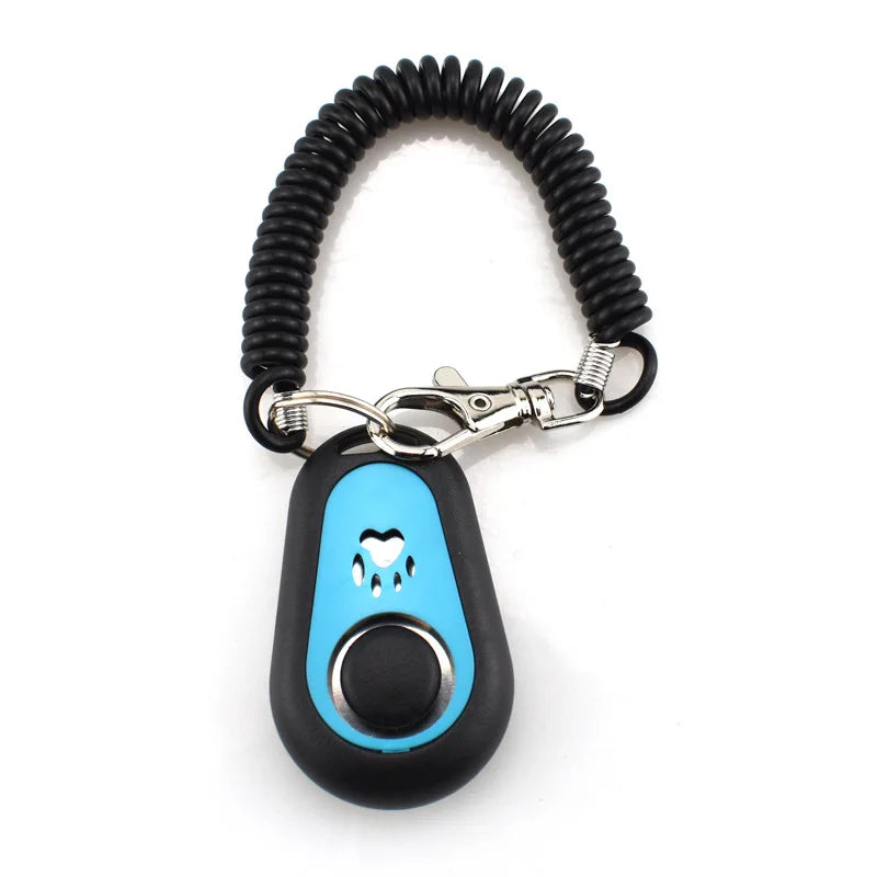 Colorful Paw Print Dog Training Clicker with Keyring – Portable Pet Clicker for Dog & Cat Training