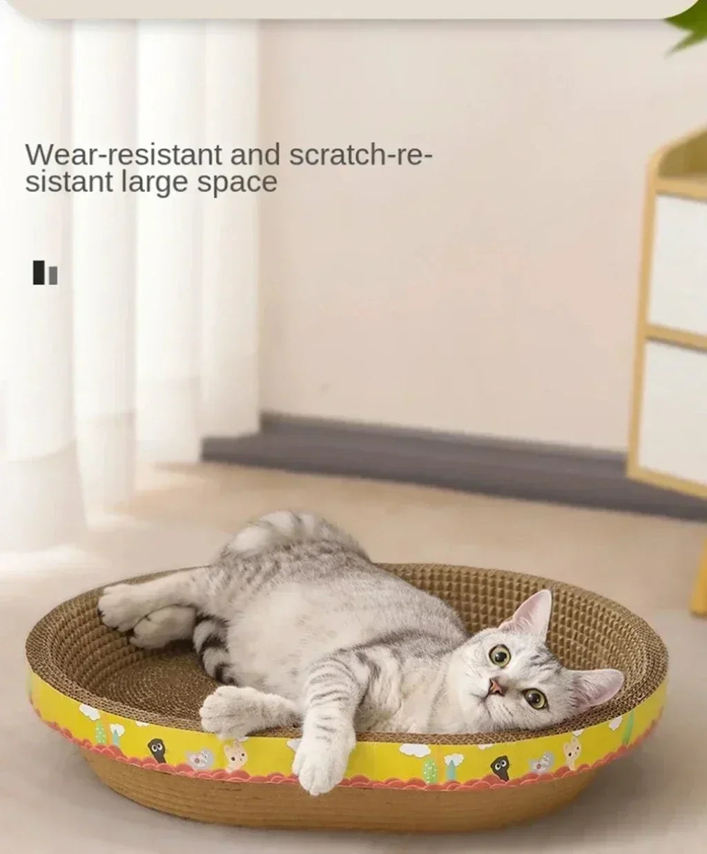 🐱 Oval Cat Scratching Board – Furniture Protector & Cozy Cat Nest