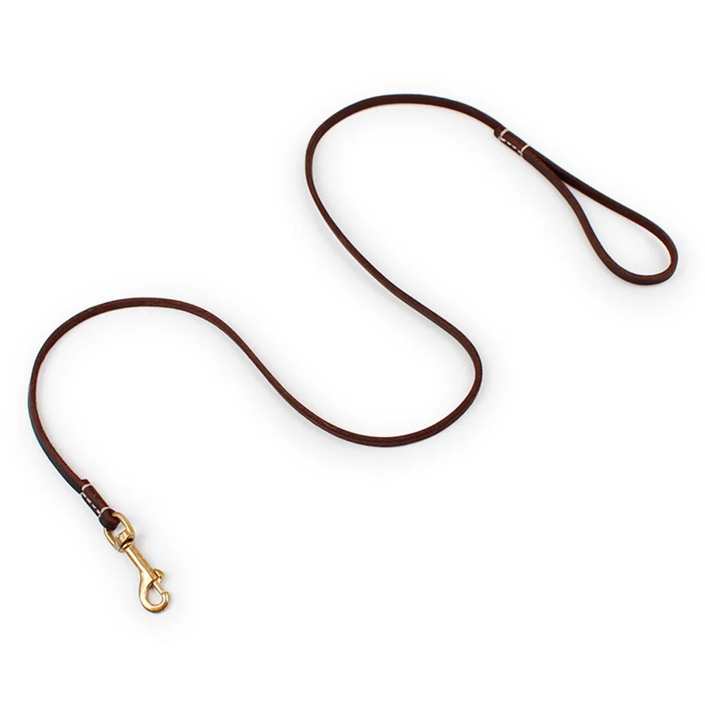 100% Genuine Leather Dog Leash – Handmade Durable Soft Real Leather Lead for Small Dogs, Puppies, and Cats