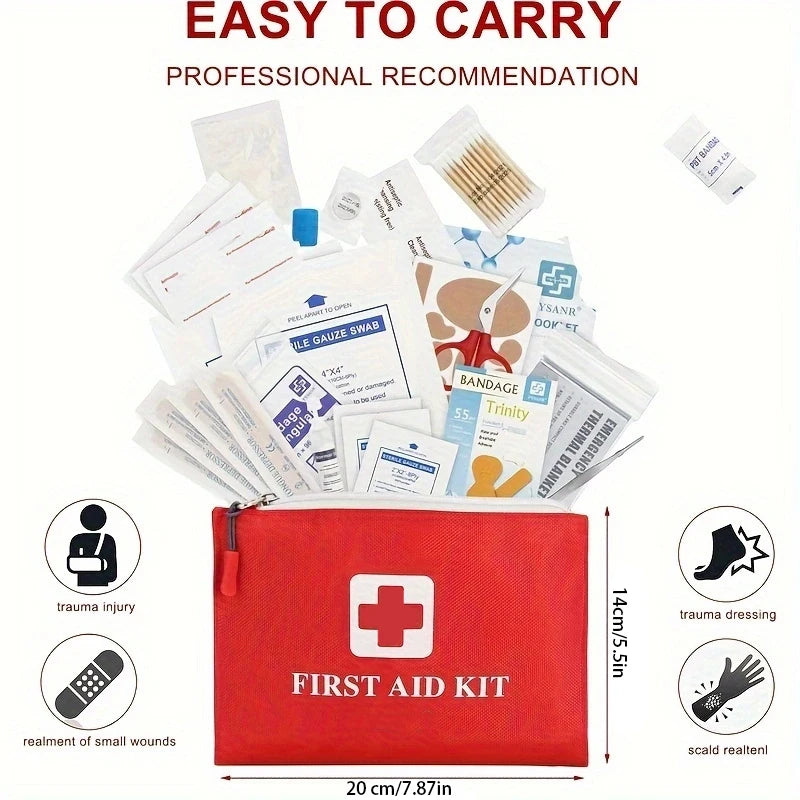 Multi-Purpose First Aid Kit – Portable Emergency Medical Kit for Hiking, Hunting, Camping & Travel (Small/Large Sizes)