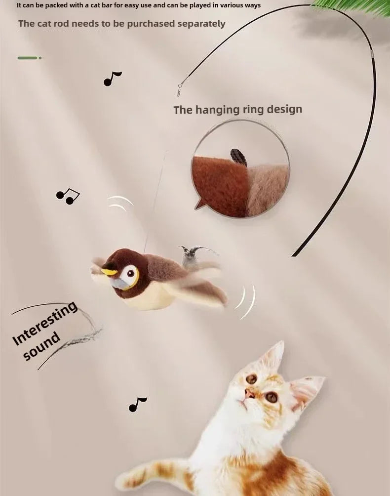 Rechargeable Flying Bird Cat Toy – Chirping & Flapping