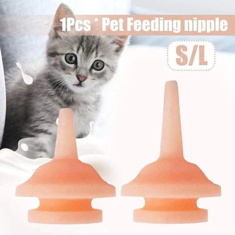 🍼 10pcs Universal Silicone Pet Feeding Nipples – Mini Pacifiers for Newborn Kittens, Puppies, Rabbits & Small Animals