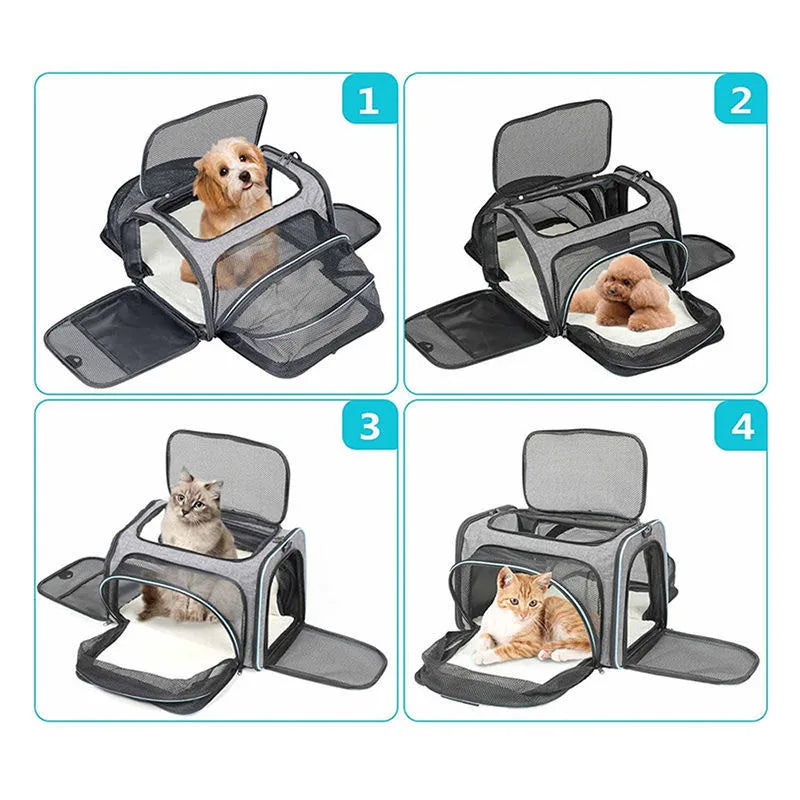 Pet Carrier Backpack – Portable Foldable Cat & Dog Travel Bag, Breathable Pet Transport Carrier for Outdoor Trips