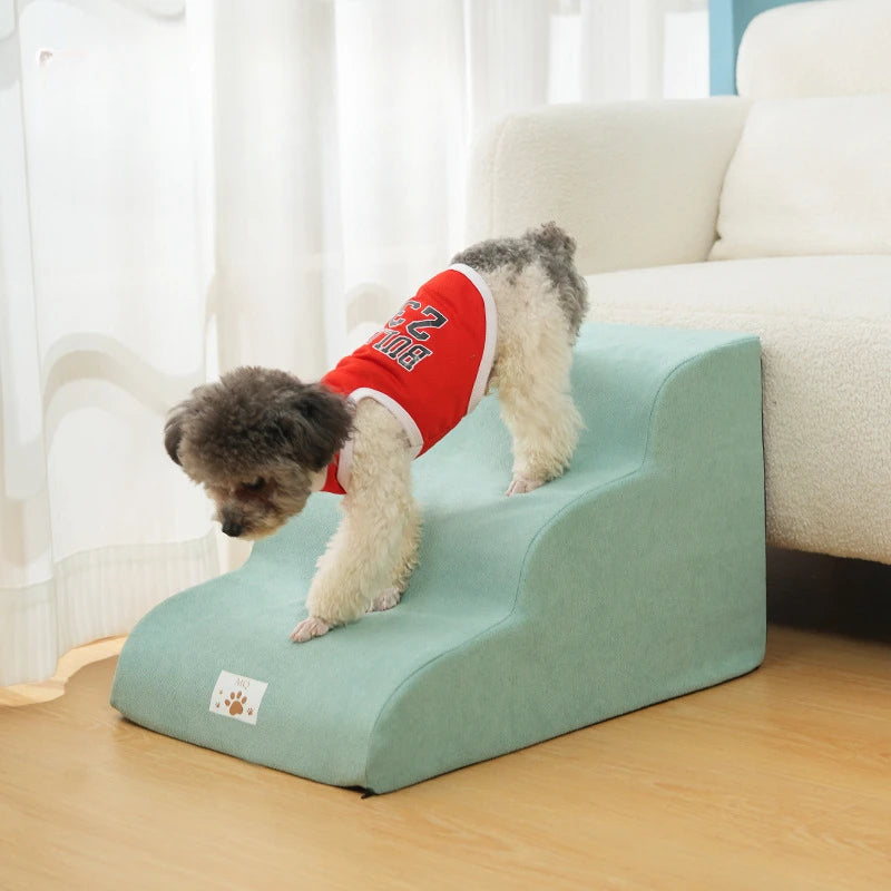 Pet Ramp Stairs – 2/3 Step Dog & Cat Ladder with Washable Cover