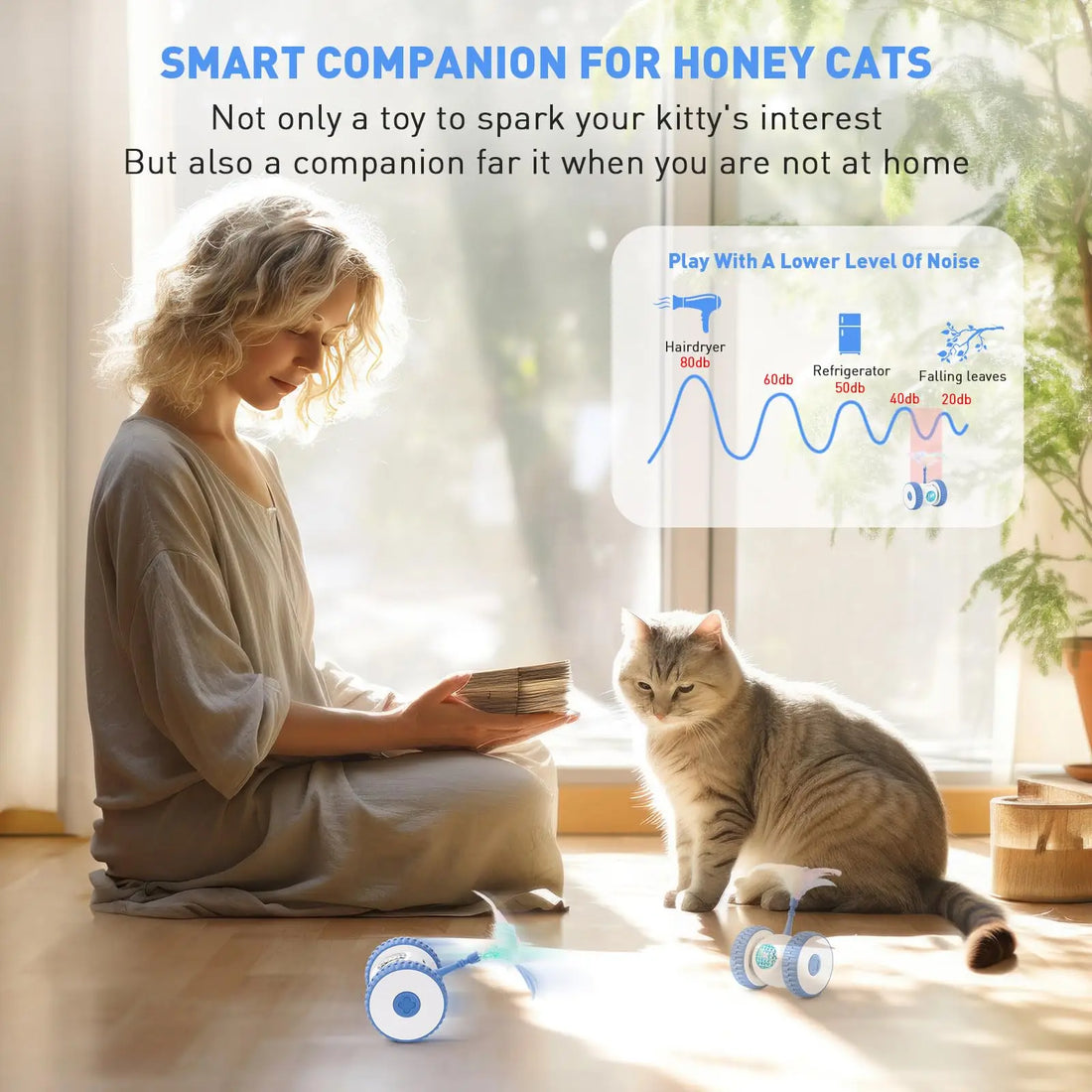 Smart Sensing Feather Cat Toy – USB Rechargeable