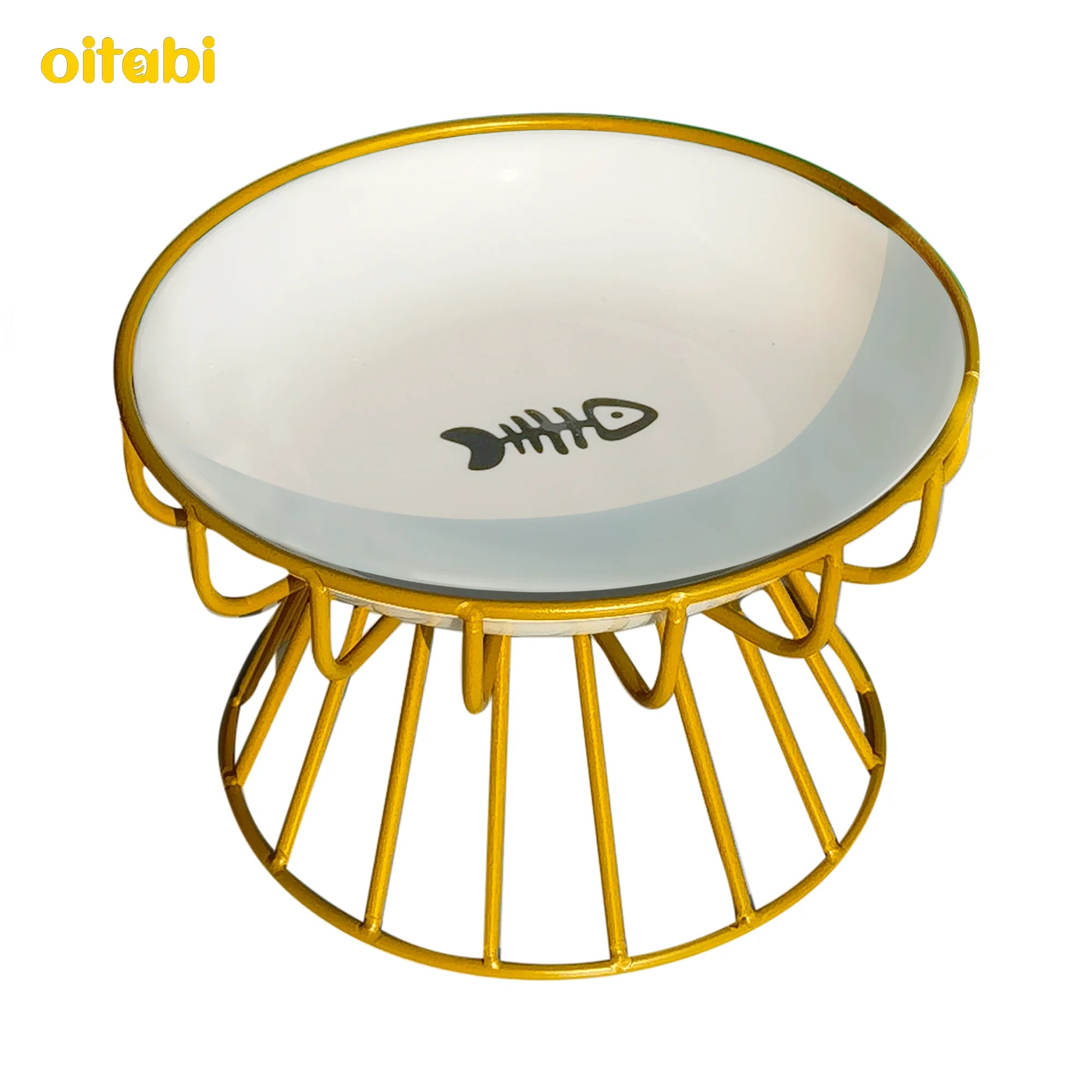 🐾 Oitabi Elevated Cat Bowls – Raised Ceramic Food Dishes with Metal Stand