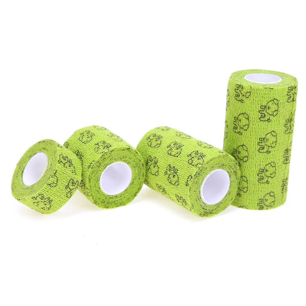 5Pcs Self-Adhesive Bandage Wrap for Dogs – Elastic First Aid Pet Leg Protector, Vet Tape Wrap (Green)