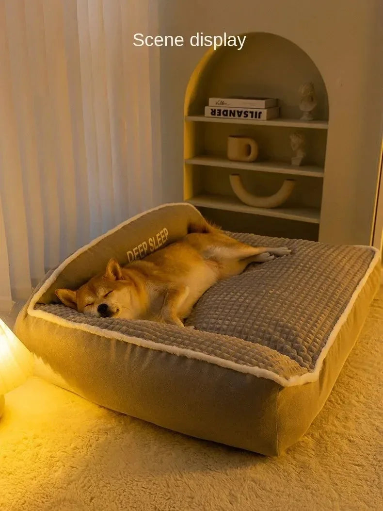 Warm Holiday Pet Bed – Winter Dog & Cat Sofa Bed for Halloween & Christmas