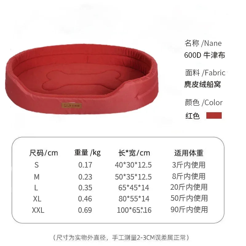 Square Waterproof Dog Bed for Large Dogs – Washable Custom Pet Sofa with Removable Inner Pad