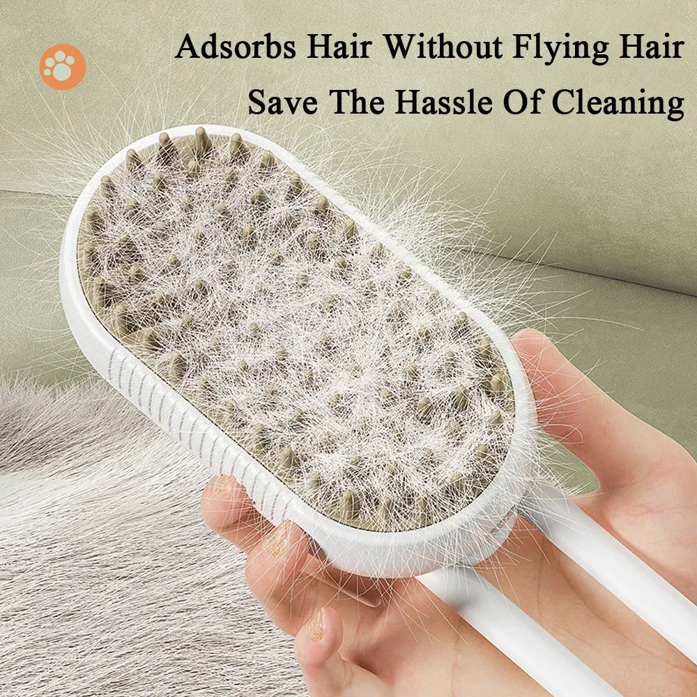 🐱 Spray Cat Brush 3-in-1 – Steamy Electric Dog & Cat Grooming Comb with Hair Removal & Massage
