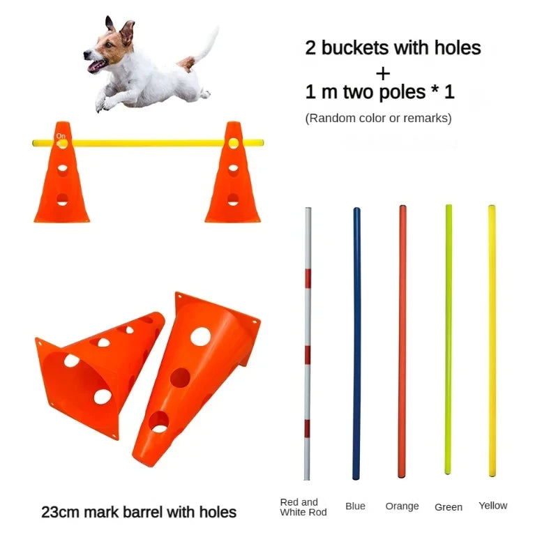 Dog Agility Training Equipment Set – Jumping Bar & Obstacle Course for Pet Exercise & Obedience Training