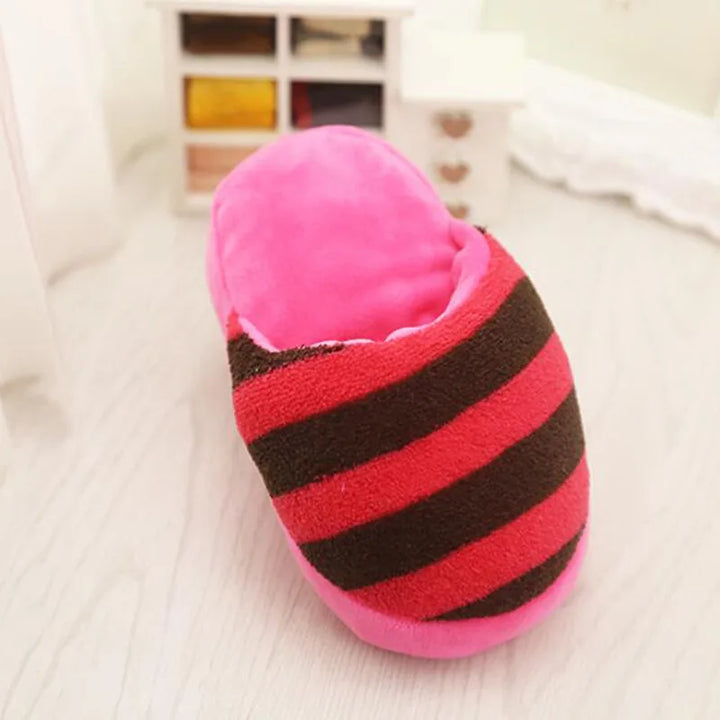 Plush Slipper Squeaker Dog Toy – Funny Sound Chew Toy for Puppies & Cats, Interactive Soft Pet Toy for Training & Play