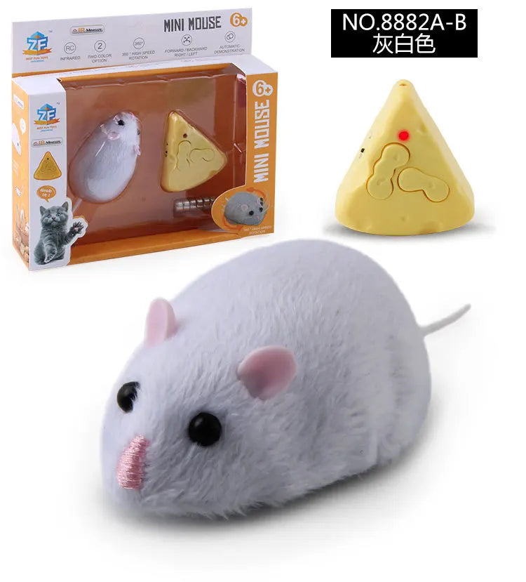 Electric RC Mouse Cat Toy – Remote Control Infrared Moving Rat for Interactive Pet Play & Pranks