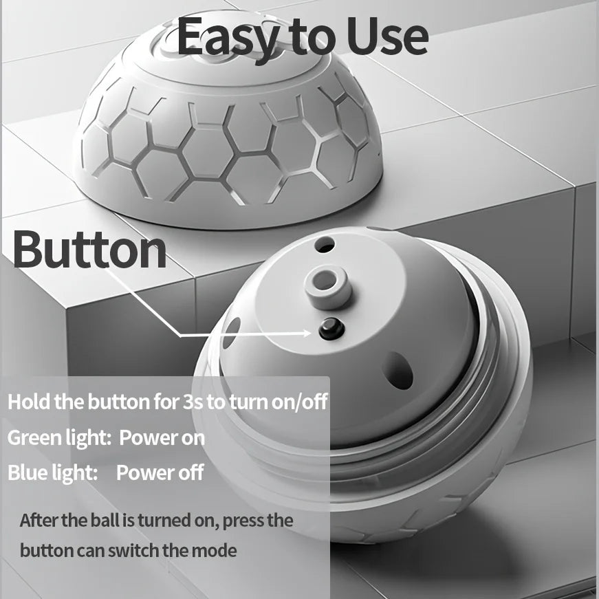 Smart Dog Toy Ball – USB Automatic Bouncing Rolling Ball with RGB Lights