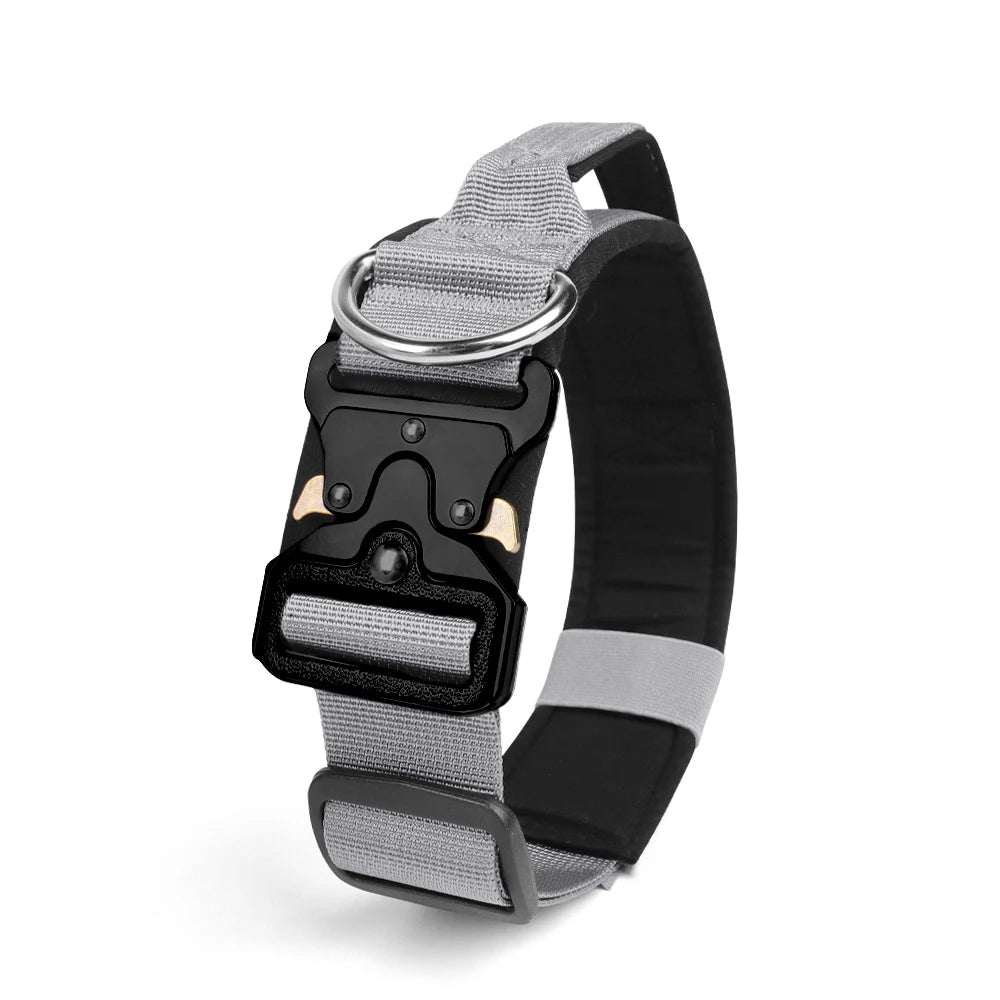 Tactical Dog Collar – Durable Outdoor Collar with Rugged Zinc Alloy Buckle & Soft Lining for Medium & Large Dogs