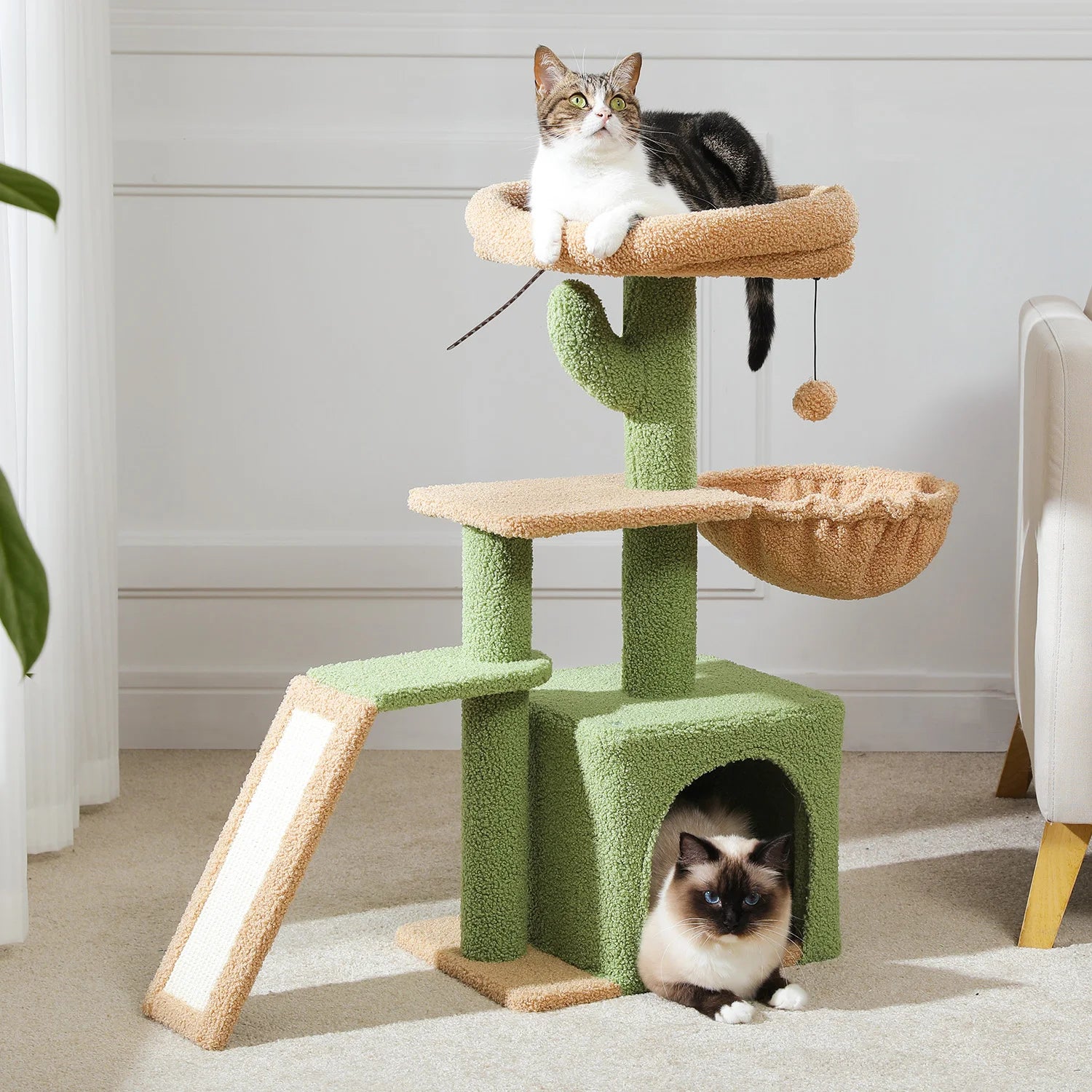 Cat Tree Tower – Scratching Posts, Hammock & Perch