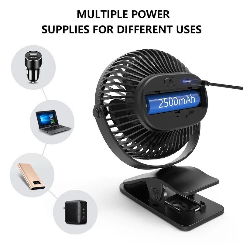 🌀 Xiaomi USB Handheld Clip Fan – Portable Rechargeable Mini Fan for Students & Travel