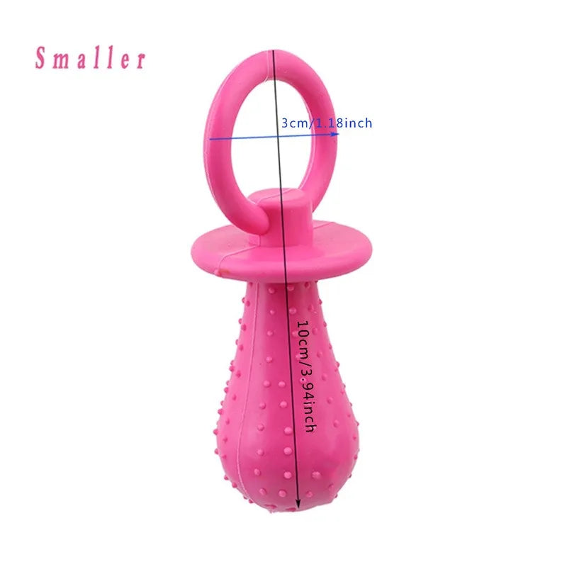 Pet Rubber Pacifier Dog Toy – Interactive Chew Toy for Puppies & Small Dogs, Elastic Rubber Soother for Teeth Cleaning & Play