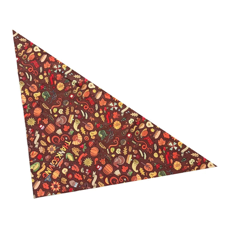 10Pcs Dog Bandana Set – Fruits, Plaid, Paw & Snowman Triangle Scarves for Small, Medium & Large Dogs