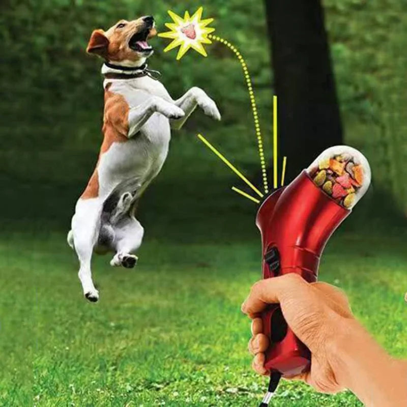 Dog Treat Launcher Toy – Portable Interactive Snack Feeder Gun for Training & Play
