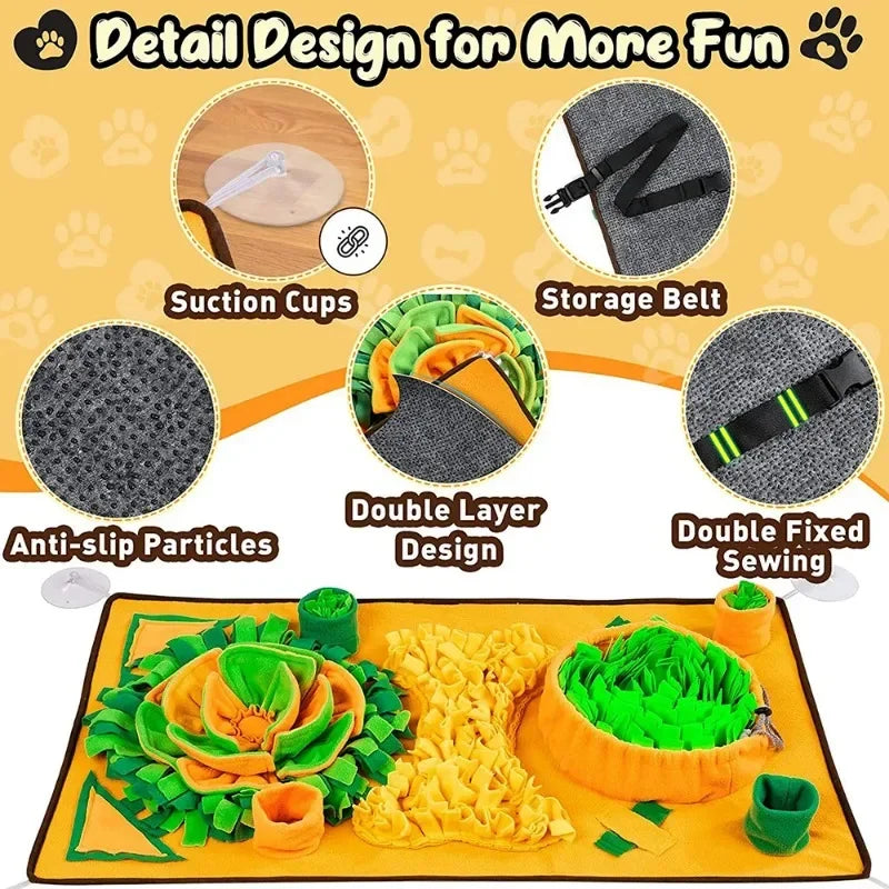Large Snuffle Mat for Dogs – Interactive Stress Relief Training Mat & Slow Feeder Dog Treat Toy