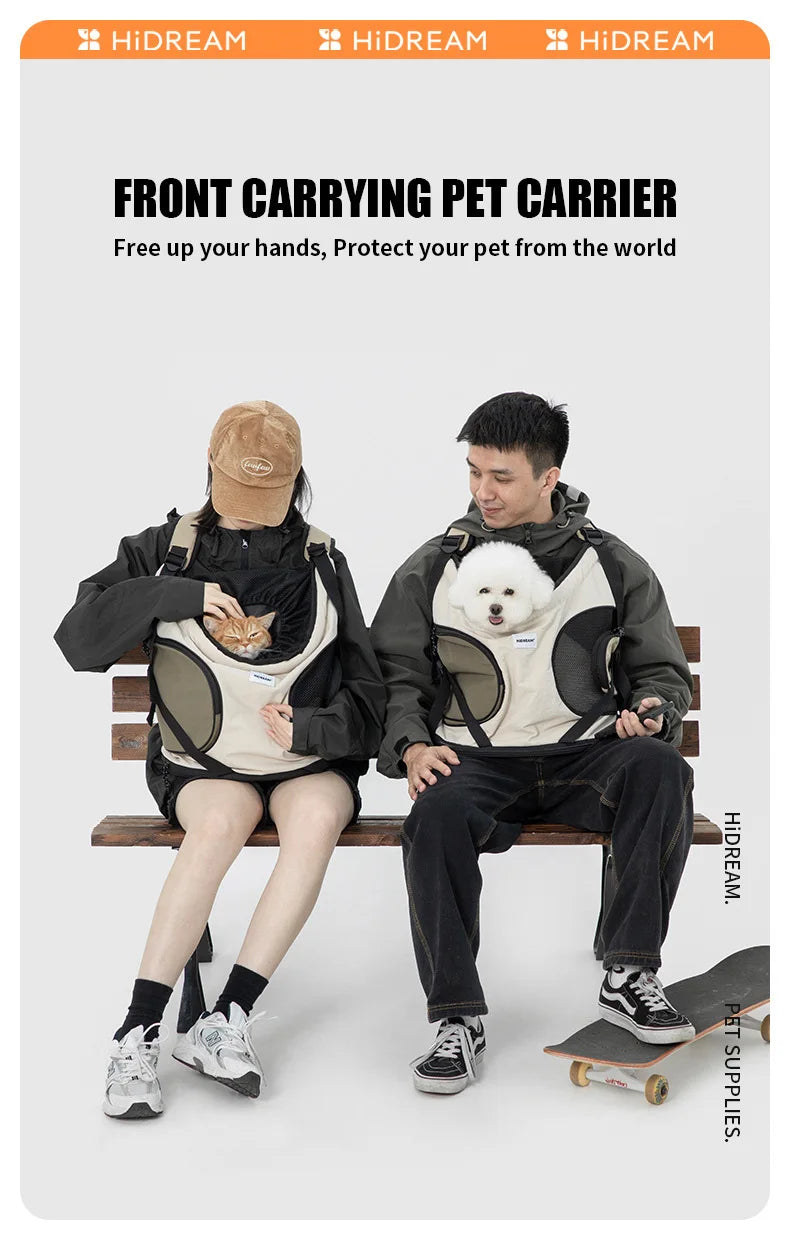 Pet Chest Backpack – Front Carrying Tote for Dogs & Cats, Breathable Outdoor Shoulder Bag, Portable Pet Travel Carrier