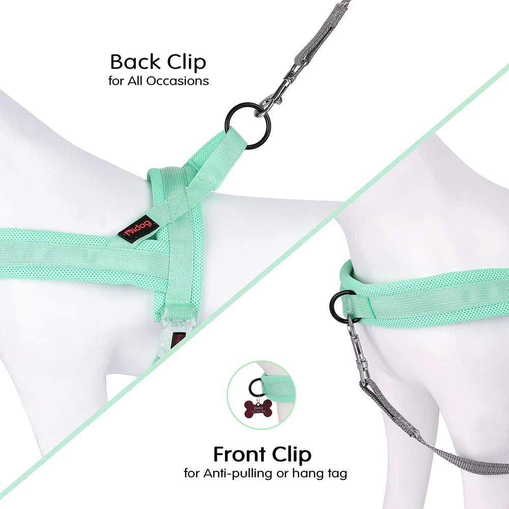 🐾 Soft No Pull Dog Harness – Padded Nylon Adjustable Vest