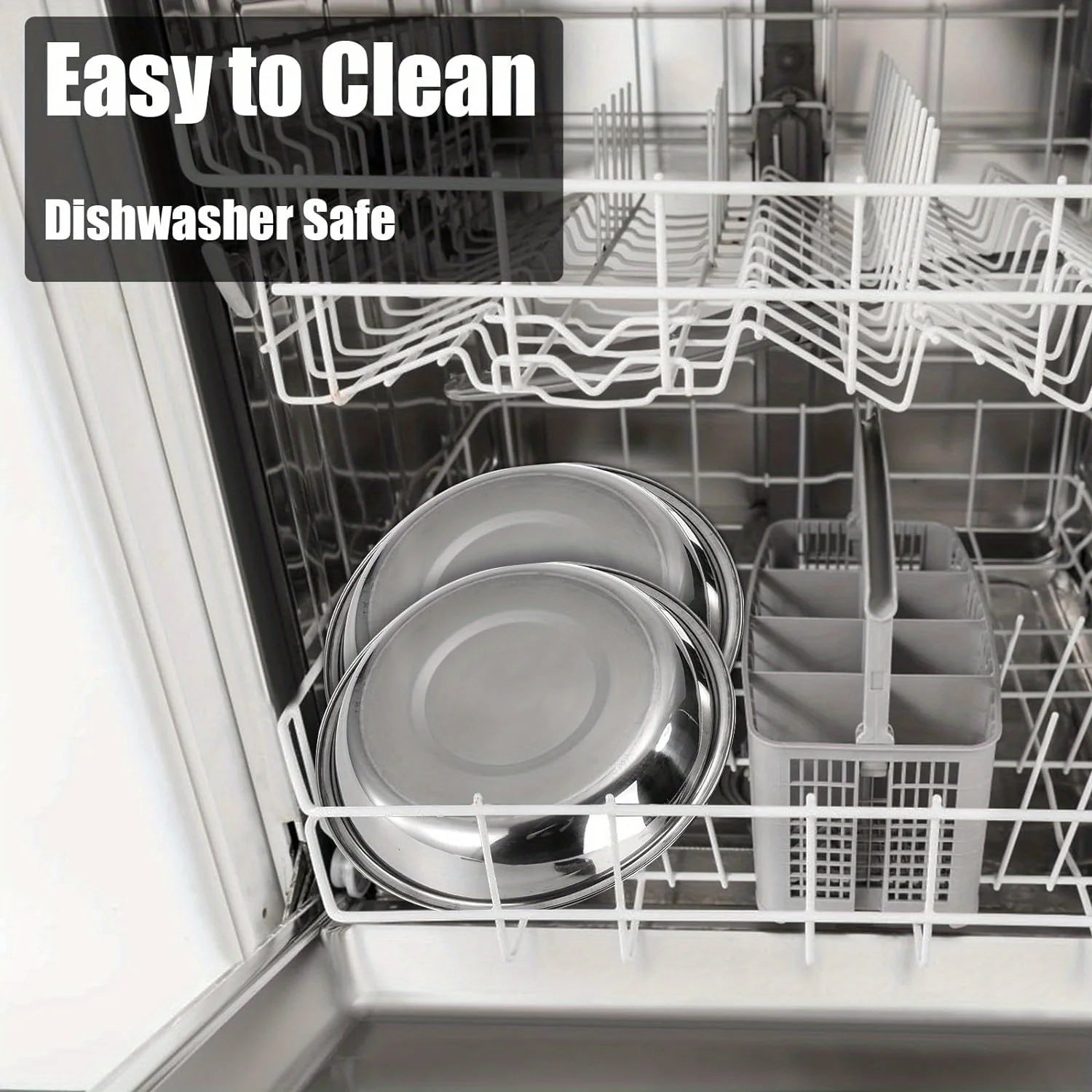 Slip-Resistant Stainless Steel Cat Bowl Set – Low-Profile Wide Design with Anti-Tip Base for Kittens & Small Pets