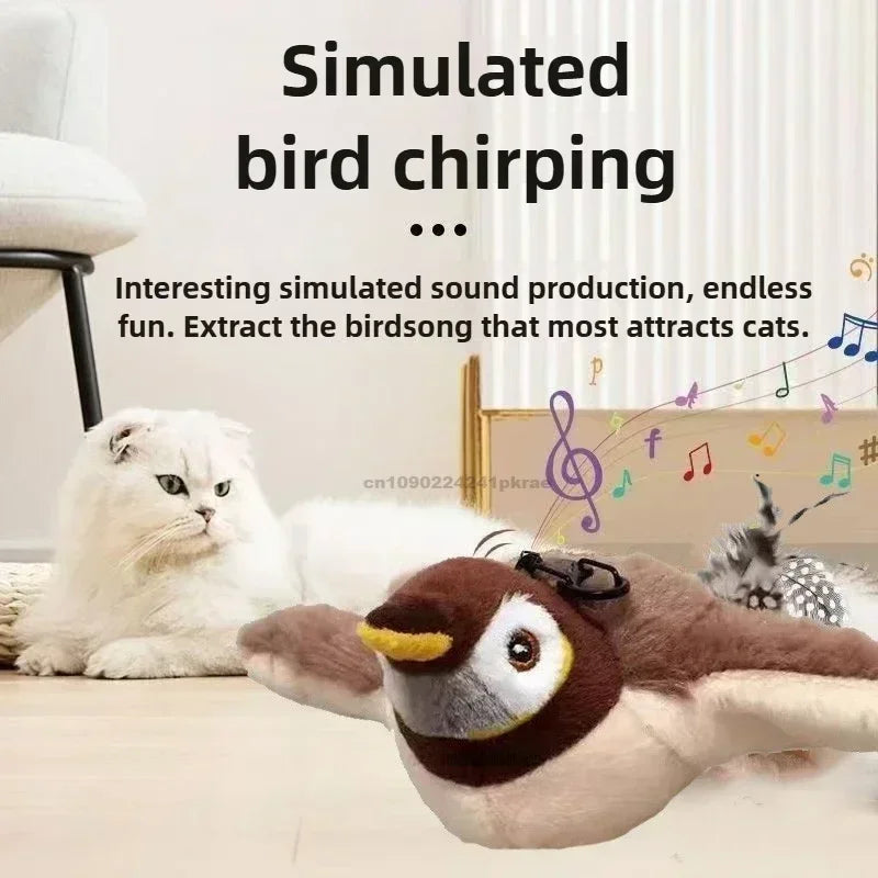 Rechargeable Flying Bird Cat Toy – Chirping & Flapping