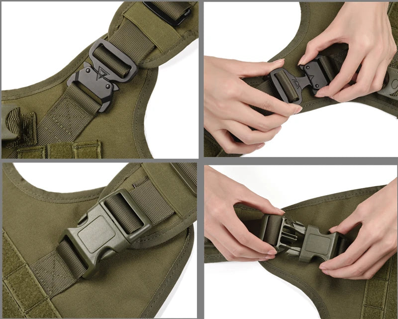 🐾 Tactical Military Dog Harness & Leash Set – All Breeds Training Vest for Outdoor Adventures