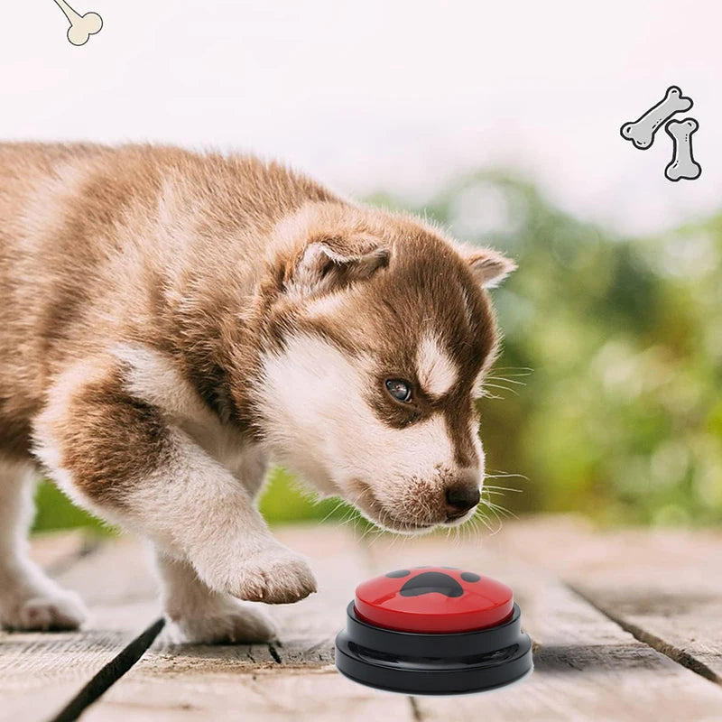 🎤 Pet Communication Button – Recordable Talking Training Toy with Cute Claw Print Design 🐾💡