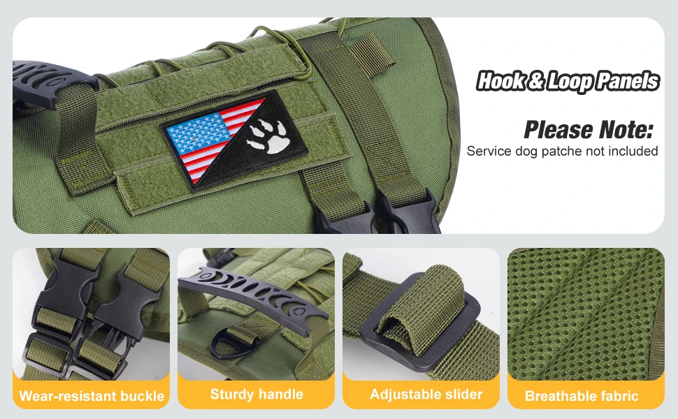 🛡️ Tactical Chest Strap Dog Harness – Heavy-Duty Outdoor Control for Large Dogs 🐕