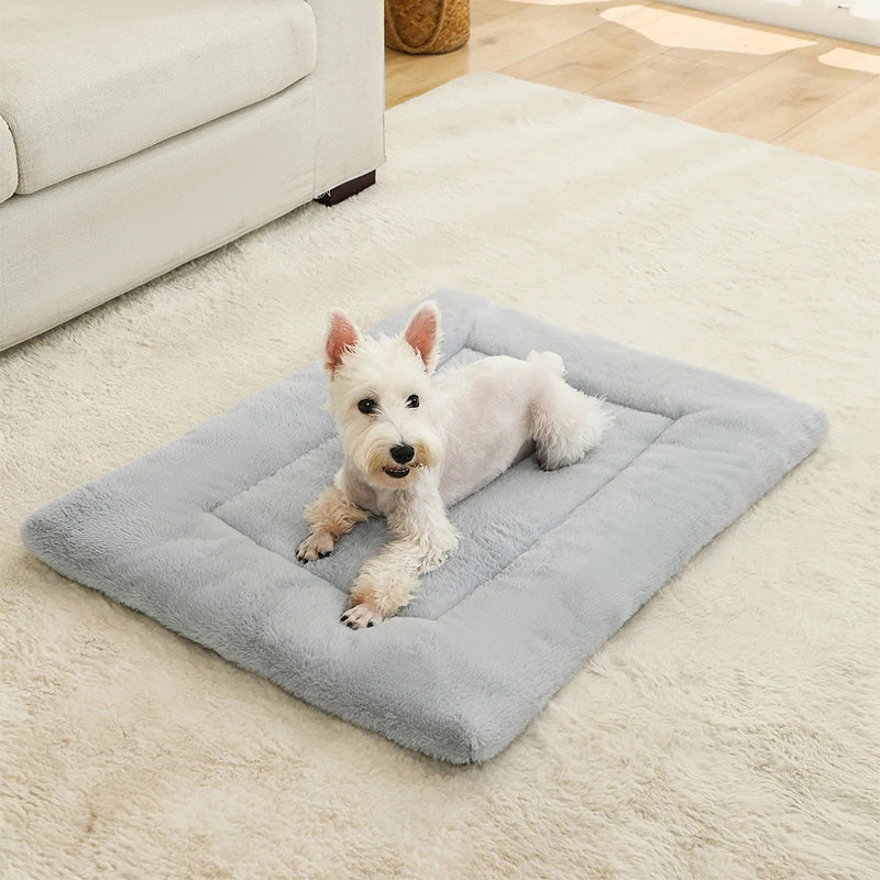 Soft Long Plush Dog & Cat Bed – Cozy Round Pet Bed for Small to Large Pets, Anti-Slip, Calming Sleeping Cushion
