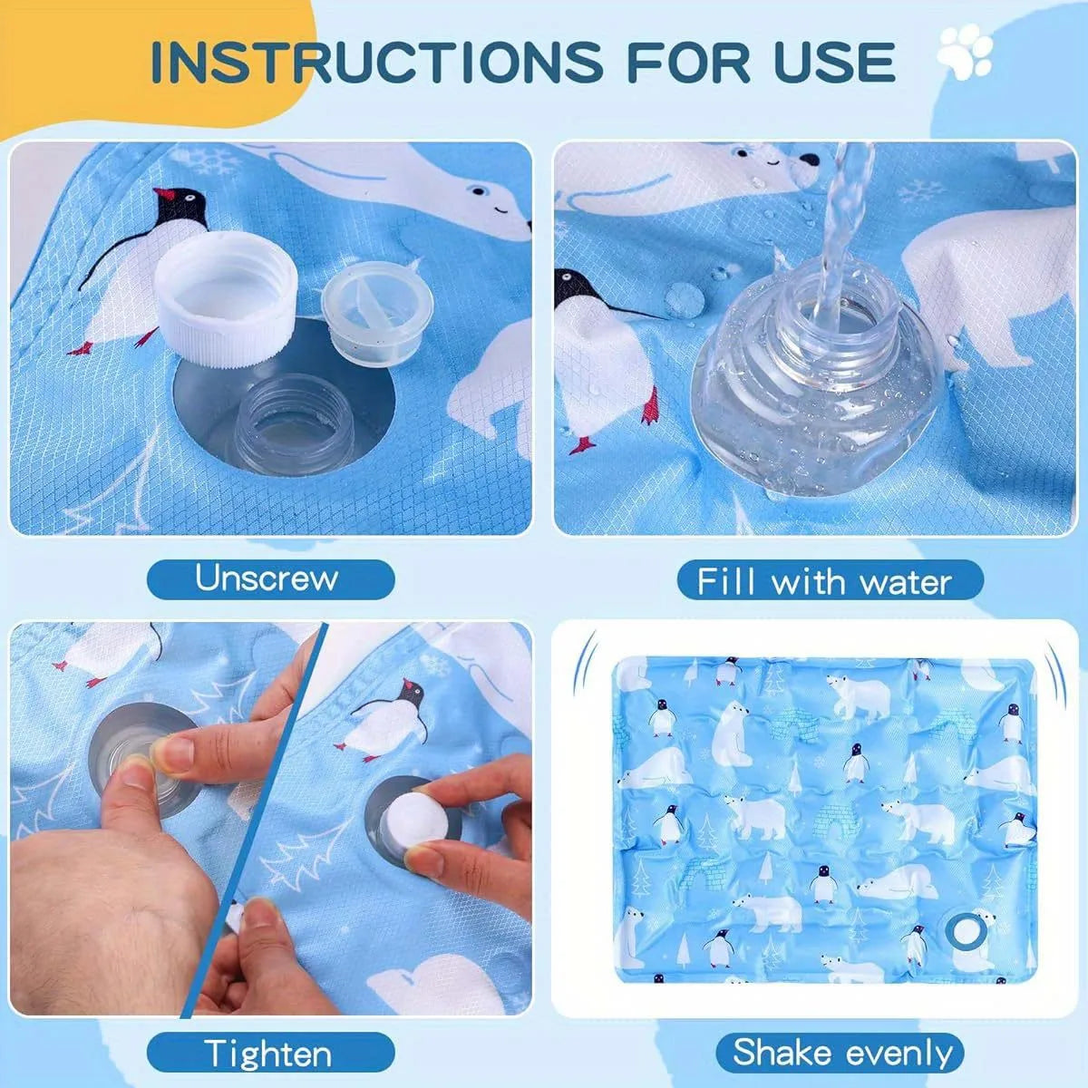 Waterproof Pet Cooling Pad – Dry Ice or Water-Filled Cool Mat for Dogs & Cats