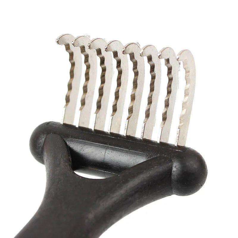 Open-Knot Dematting Comb & Razor Rake – Gentle Grooming Tool to Remove Knots, Mats & Tangles for Dogs & Cats