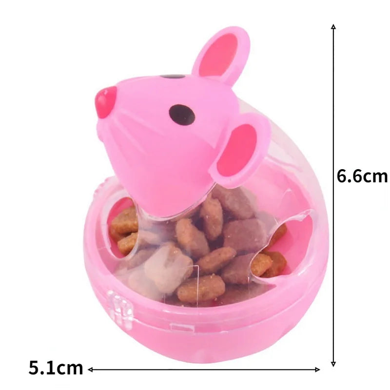Mouse Food Rolling Feeder Toy for Cats – Dispenser Bowl & Training Toy