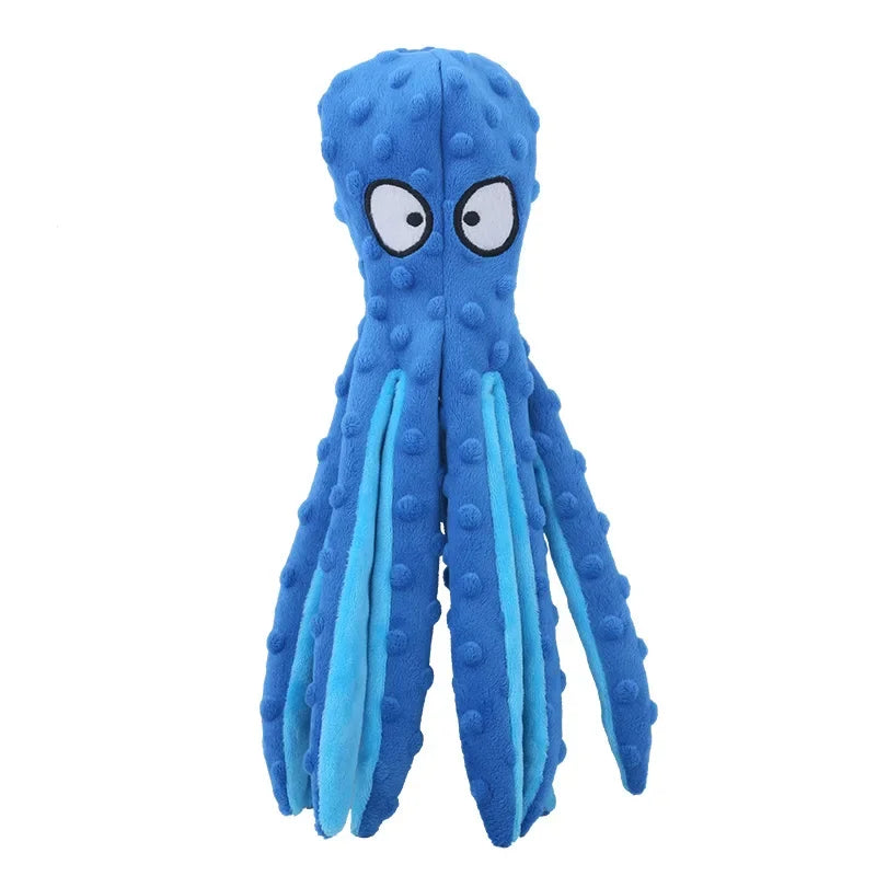 Interactive Plush Octopus Pet Toy – Bite-Resistant Voice Puzzle Toy for Cats & Dogs – Chew & Teeth Cleaning Pet Toy