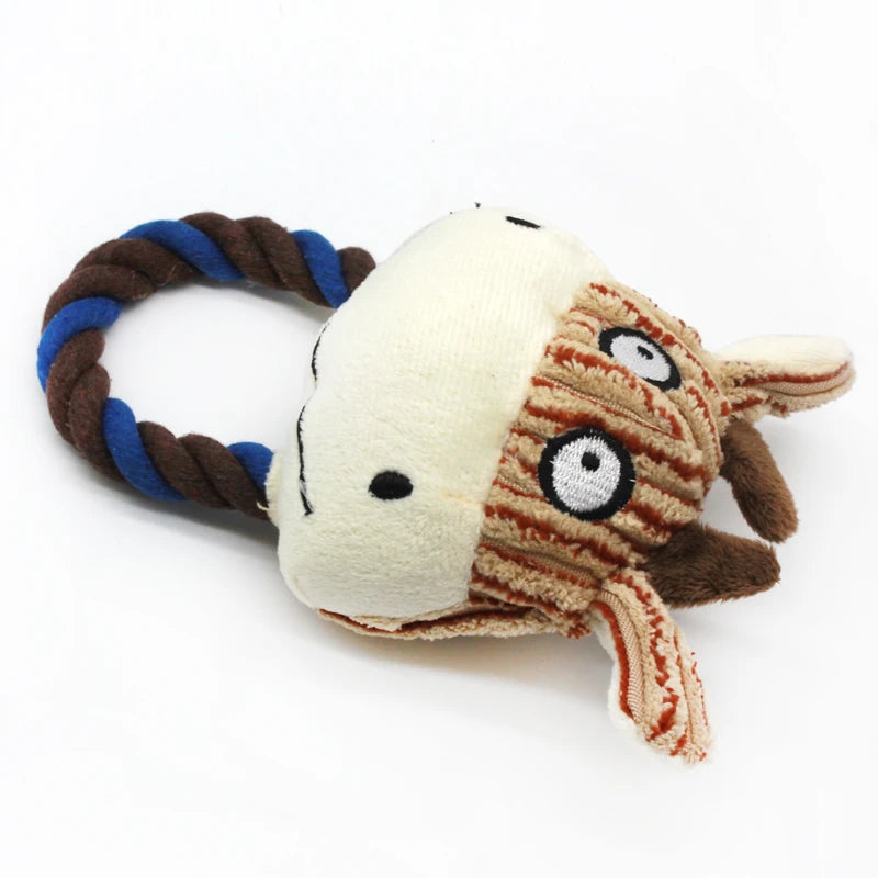 Animal Plush Squeaky Dog Toy – Cute Chew for Small Dogs 🐾🧸