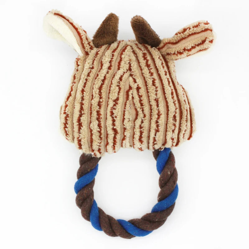 Animal Plush Squeaky Dog Toy – Cute Chew for Small Dogs 🐾🧸