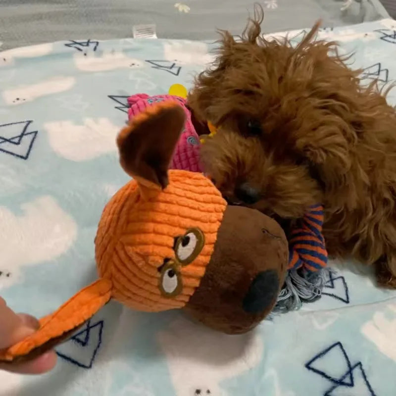Animal Plush Squeaky Dog Toy – Cute Chew for Small Dogs 🐾🧸